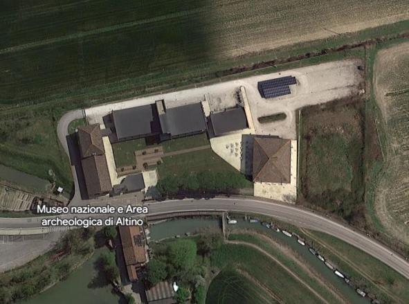 Vista aerea del museo e dell'area archeologica